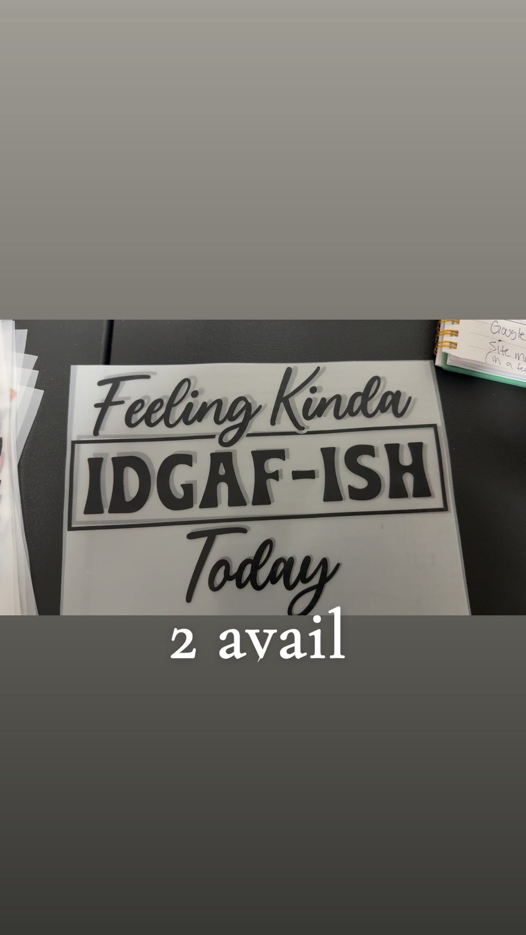 'Feeling Kinda IDGAF-ISH Today 2 avail' 