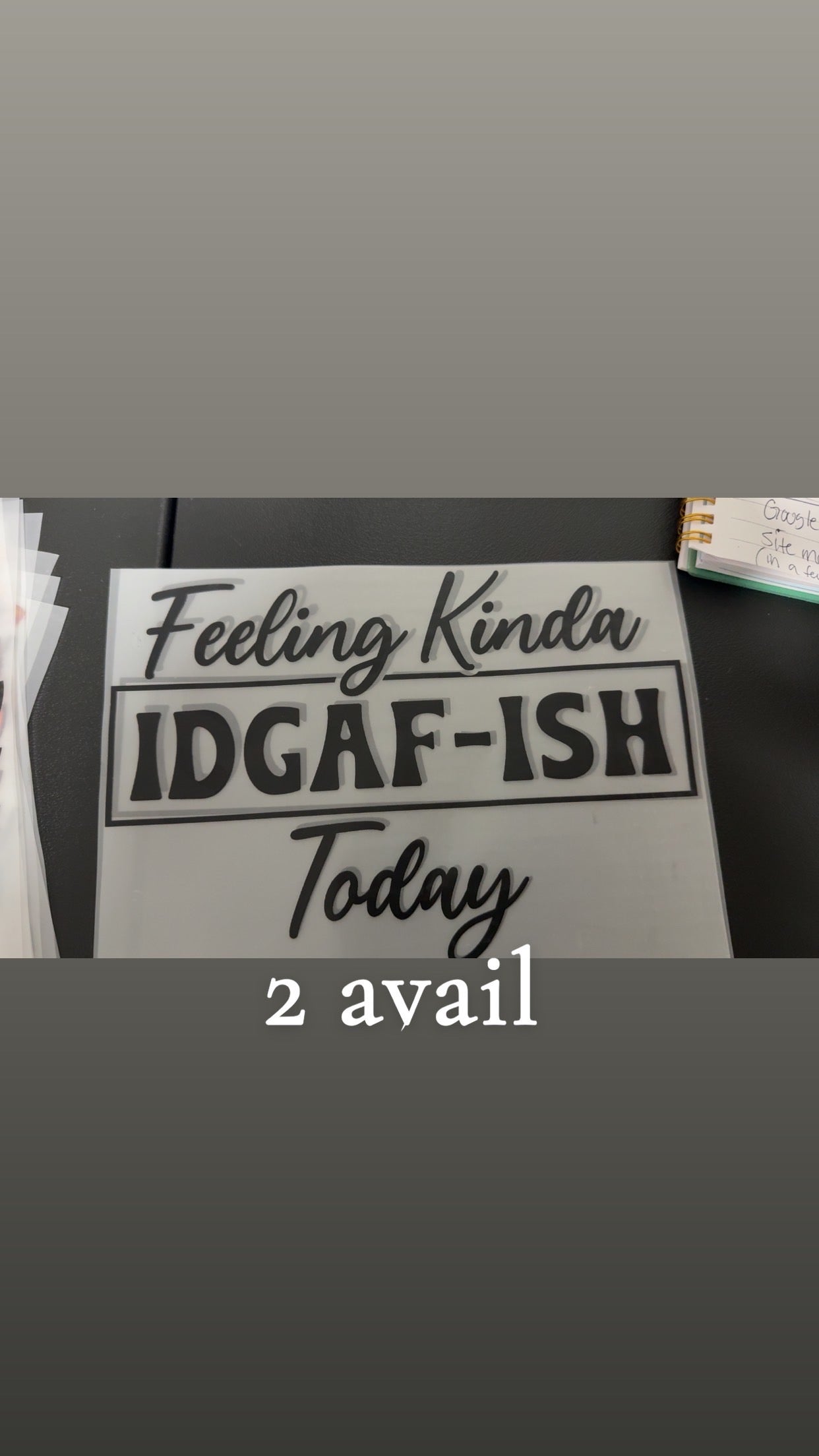 'Feeling Kinda IDGAF-ISH Today 2 avail' 